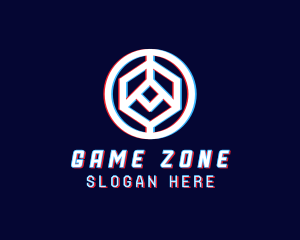 Anaglyph - Glitchy Polygon Badge logo design