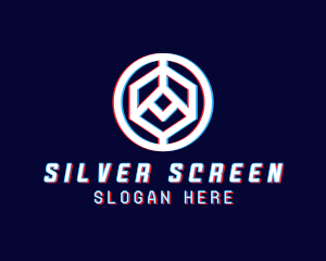 Electronics - Glitchy Polygon Badge logo design