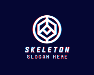 Movie Director - Glitchy Polygon Badge logo design