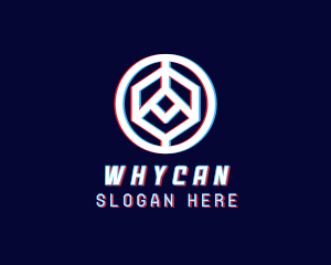 Web Host - Glitchy Polygon Badge logo design