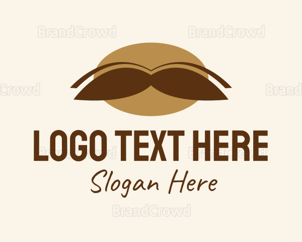 Brown Mustache Grooming Logo