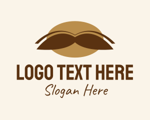 Beard - Brown Mustache Grooming logo design