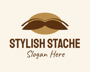 Mustache - Brown Mustache Grooming logo design