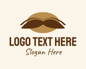 Men - Brown Mustache Grooming logo design