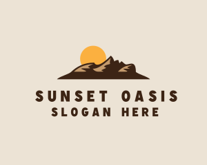 Mountain Sun Face logo design