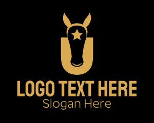 Horse Riding - Horse Star Letter U logo design
