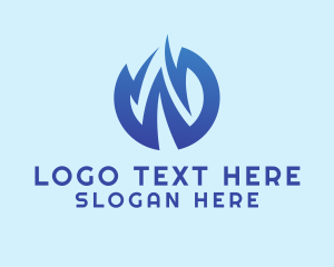 Street Art - Zigzag Wave Letter W logo design