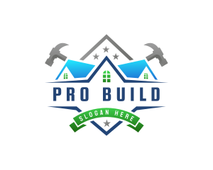 Roof Hammer Building logo design