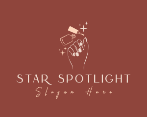 Hand Nail Polish Stars logo design