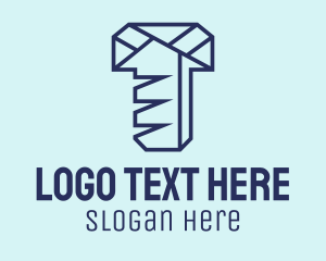 Fixing - Blue Screw Outline logo design