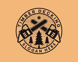 Chainsaw Woods Logging logo design