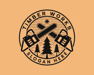 Logger - Chainsaw Tree Logging logo design