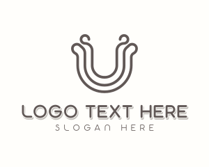Technology - Generic Curvy Letter U logo design