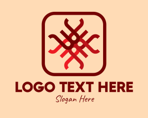 Red Asian Pattern logo design