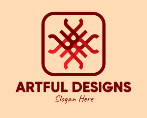 Red Asian Pattern logo design