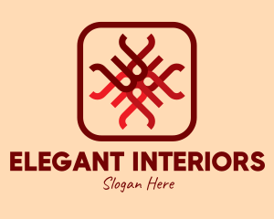 Red Asian Pattern logo design