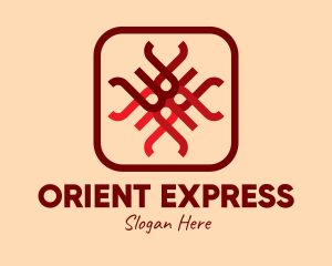 Orient - Red Asian Pattern logo design