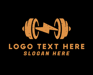 Powerlifting - Energy Dumbbell Fitness logo design