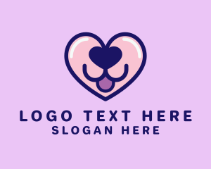 Pup - Dog Snout Heart logo design