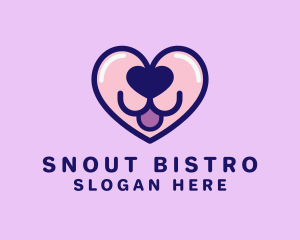 Snout - Dog Snout Heart logo design