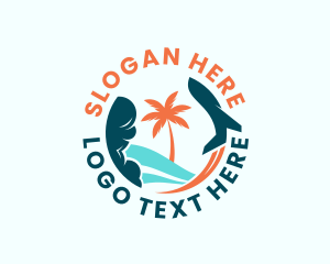 Palm Tree - Traveler Airplane Tour logo design