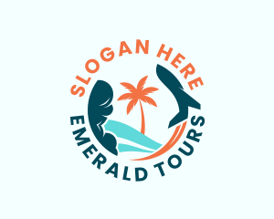 Airplane Beach Tour logo design