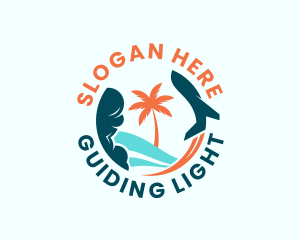 Airplane Beach Tour logo design