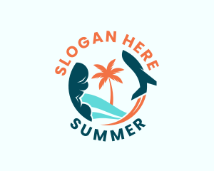 Airplane Beach Tour logo design