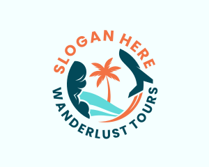 Airplane Beach Tour logo design