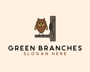 Owl Bird Branch  logo design