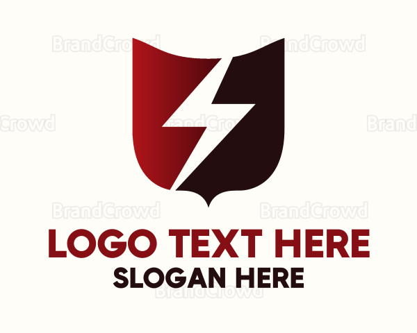 Red Lightning Shield Logo