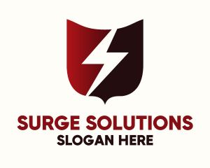 Surge - Red Lightning Shield logo design