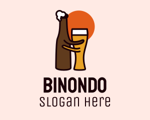 Beer Glass & Bottle Pub Logo