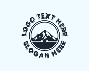 Hiker - Mountain Peak Trekking logo design