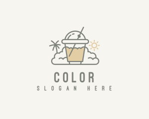 Island - Summer Milkshake Drink logo design