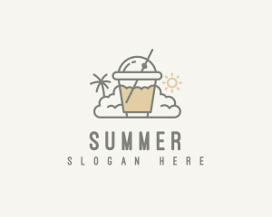 Summer Milkshake Drink logo design