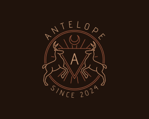 Reindeer Antelope Antler logo design