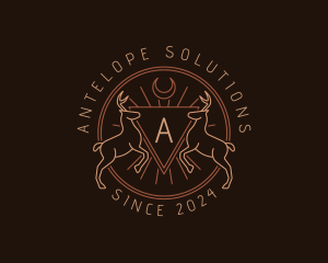 Antelope - Reindeer Antelope Antler logo design