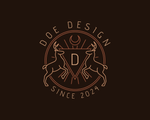 Doe - Reindeer Antelope Antler logo design