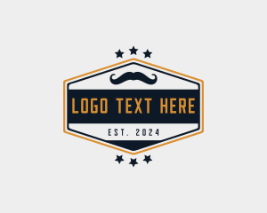 Badge - Moustache Hair Barber logo design