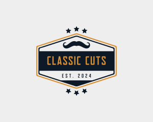 Barber - Moustache Hair Barber logo design