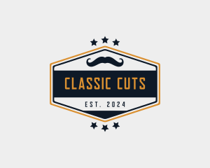 Moustache Hair Barber logo design