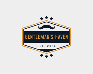 Moustache Hair Barber logo design