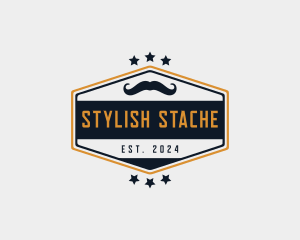 Moustache Hair Barber logo design