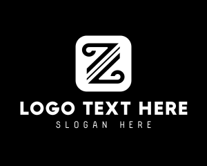 Penmanship - Curved App Letter Z logo design