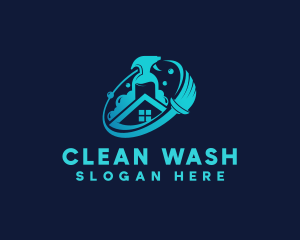 Washing - Housekeeping Cleaner Wash logo design