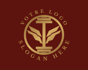 Wing - Gold Gym Barbell logo design