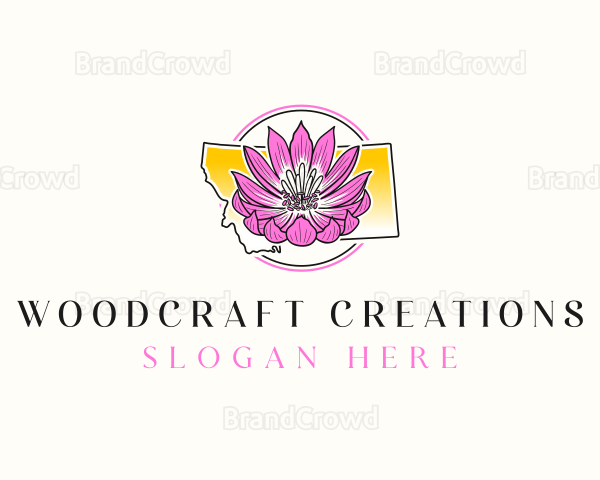 Montana Bitterroot Flower Logo