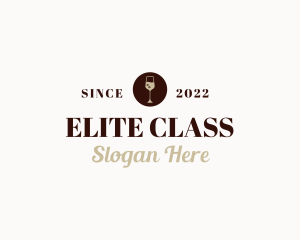 First Class - Liquor Wine Glass logo design