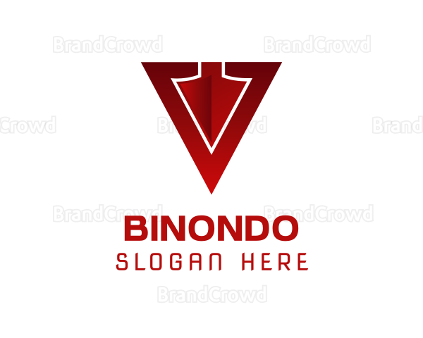 Gradient Gaming Arrow Letter V Logo